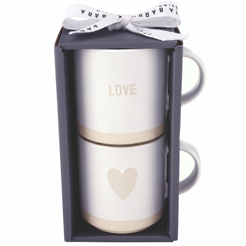 SANTA BARBARA DESIGN STUDIO™ 12OZ STACKED MUG SET OF 2 in gift box - NWT